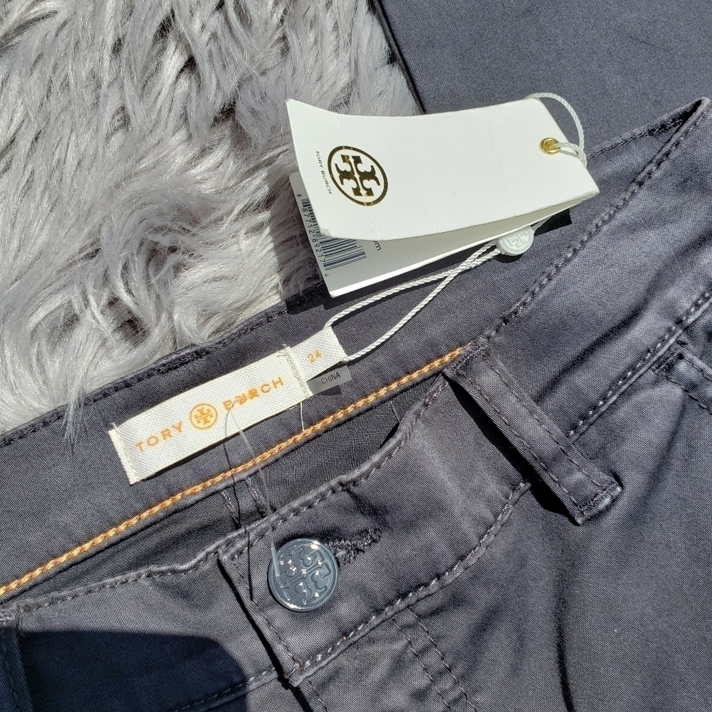 NWT Tory Burch Sabrina Flare Jeans Gray size 24 - Picture 1 of 12